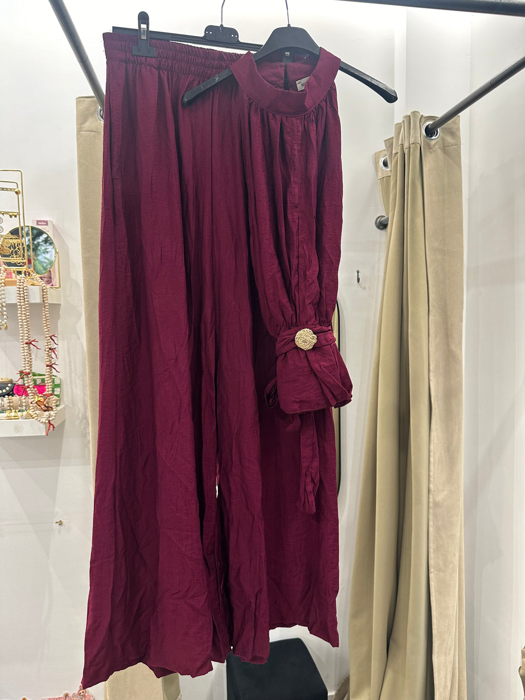 Conjunto dos piezas magenta