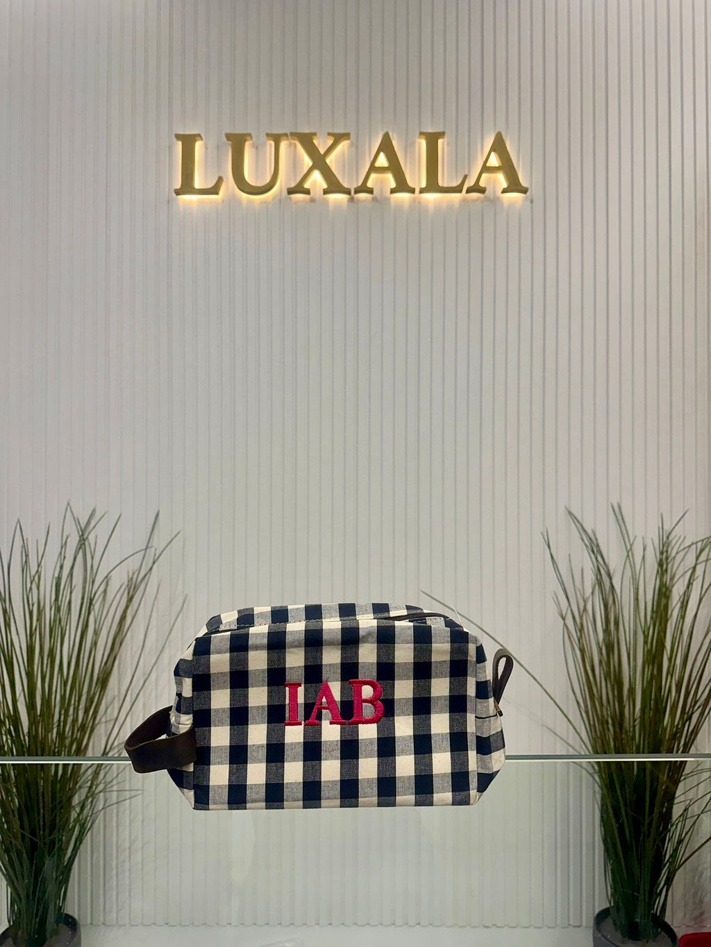 Neceser cuadros vichy azul marino | Luxala Shop