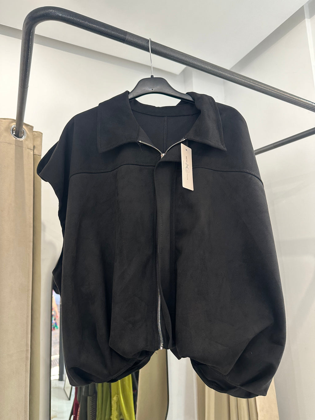 Chaleco oversize antelina negro | Luxala Shop