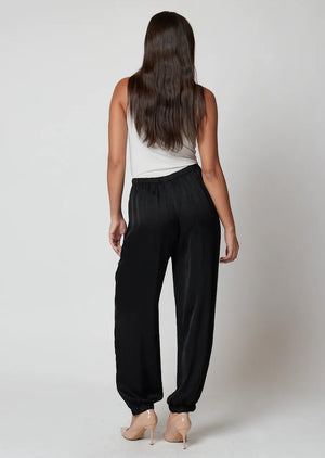Pantalón Bombacho Satinado en color negro
