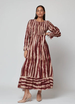 Vestido Largo Tie Dye nido abeja