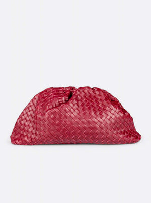 Bolso trenzado piel en color burdeos