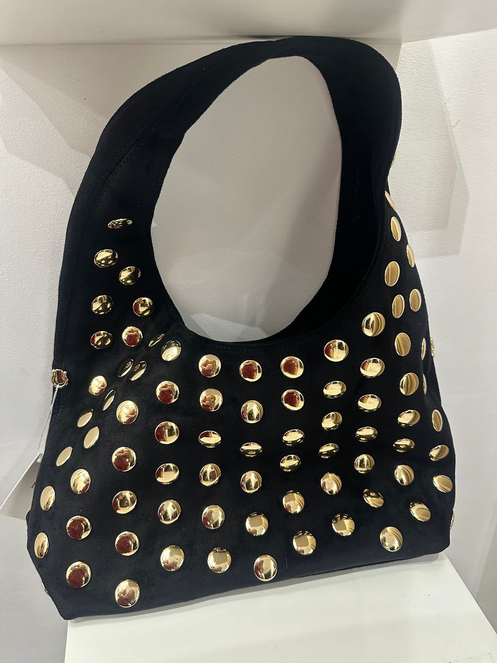 Bolso de Antelina con Tachuelas Doradas