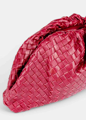 Bolso trenzado piel en color burdeos