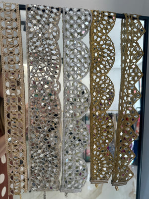Cinturón boho bordado con espejos ✨