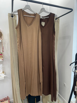 Vestido liso satinado