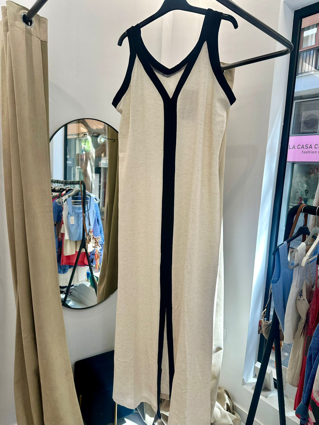 VESTIDO BICOLOR lino
