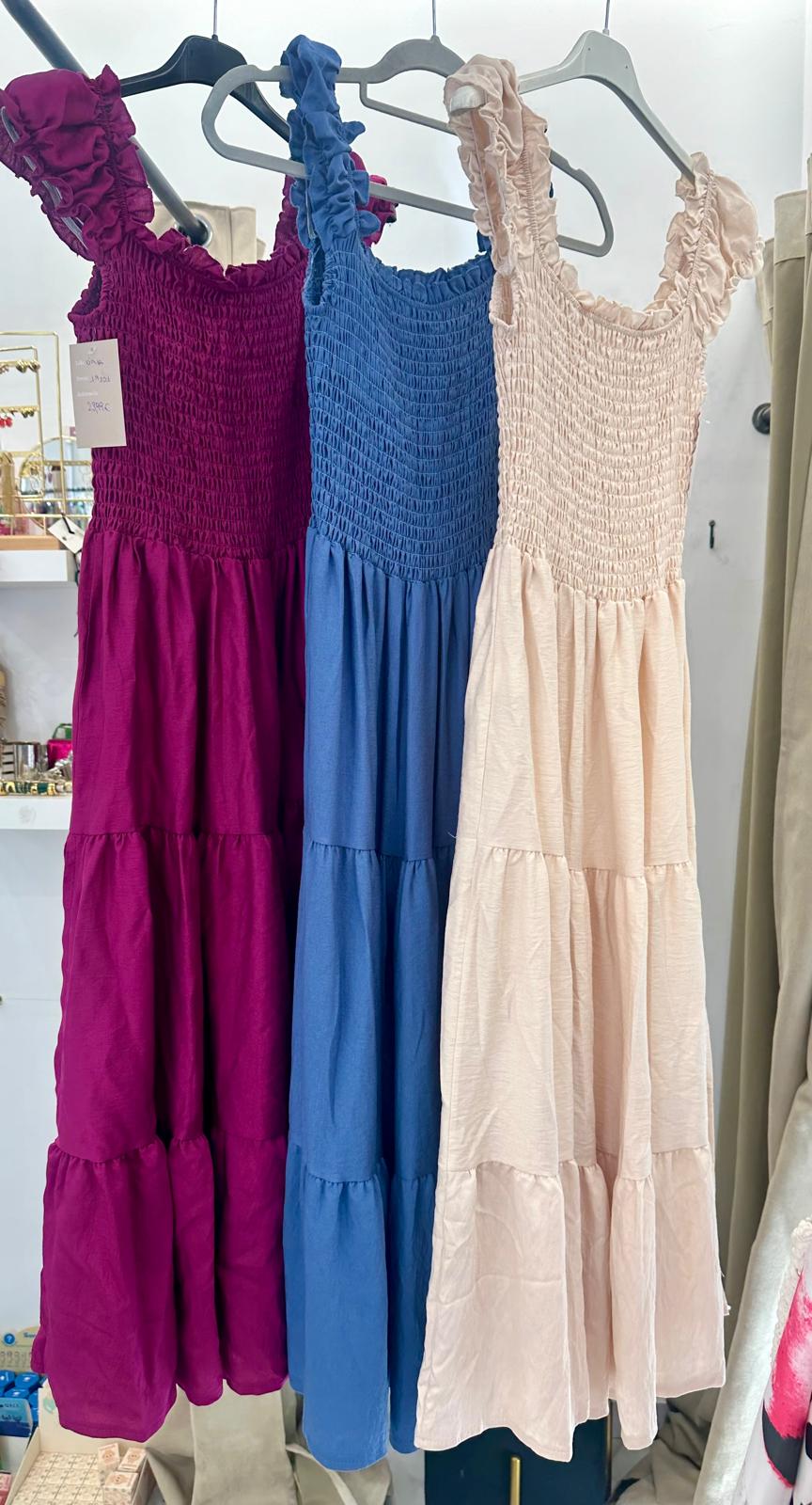 VESTIDO NIDO DE ABEJA LISO