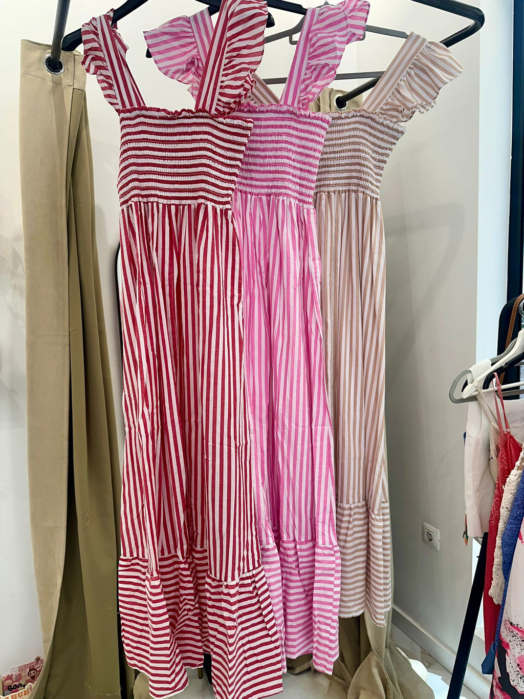VESTIDO NIDO DE ABEJA RAYAS