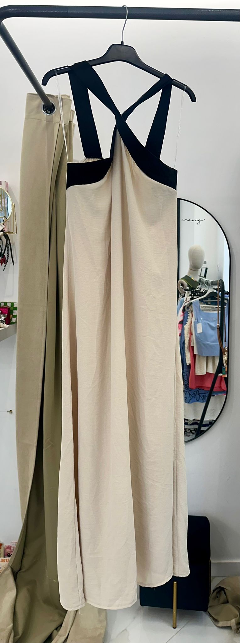 VESTIDO HALTER BICOLOR