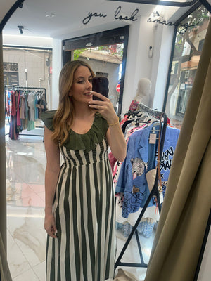 VESTIDO MIDI RAYADO